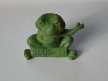 Figurine publicitaire grenouille marque rainett pour crayon
