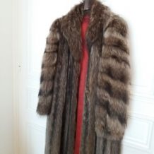Manteau fourrure marmotte argentée