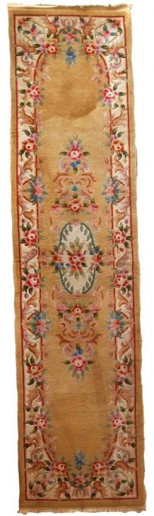 Tapis vintage Chinois Art Deco fait main, 1C665