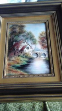 Cadre émail d'art de Limoges 