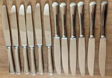 12 couteaux inox vintage lame lisse 