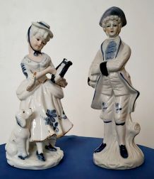 Couple fille - gars en porcelaine fine française