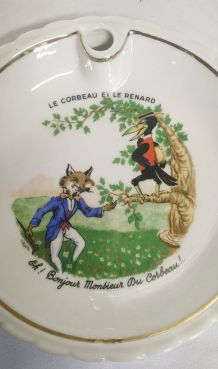 Assiette à bouillie le corbeau et le renard