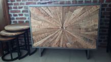 meuble bois et fer industriel