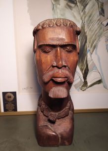 Sculpture de buste bois de fer