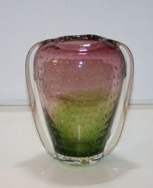 Vase vintage soufflé fraise 