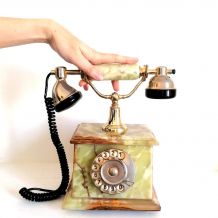 Téléphone ancien en onyx, 1960 