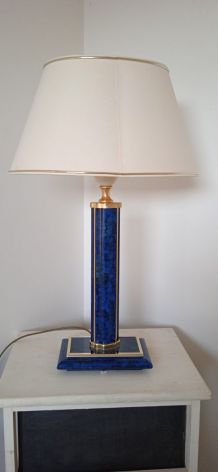 lampe a posé en bakélite bleue marbré 