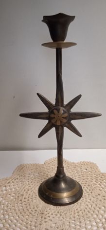 Bougeoir étoile à 8 branches - 8 pointed star candle holder