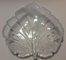 Centre de table forme de feuille verre soufflé