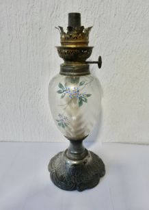lampe pétrole verre émaillé