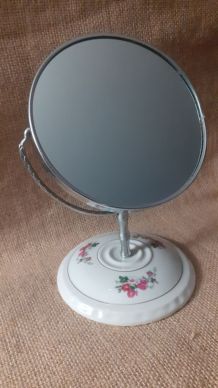 Miroir de table pied porcelaine 