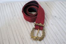 ceinture tissu rouge vintage TU année 60-70