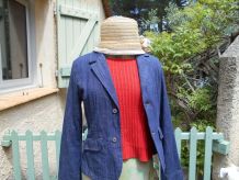 DIESEL VESTE VINTAGE JEAN BLEU MARINE QUASI NEUF T  M  OU 38