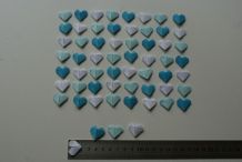 Lot de confettis coeurs en origami Bleu et blanc