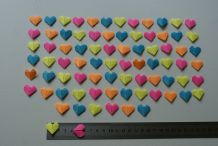 Lot de confettis coeurs en origami Fluo couleurs vives