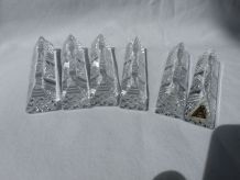 6 porte-couteaux en cristal taillé