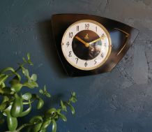 Horloge formica vintage pendule murale silencieuse Jaz noir
