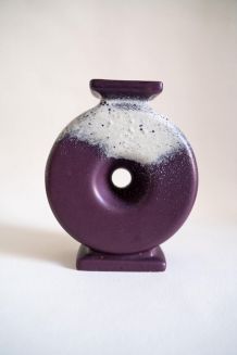 West Germany vase vintage violet en céramique fat lava, 1950