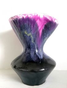 Grand vase en céramique émaillée style Vallauris 