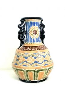 Vase asiatique en céramique émaillée