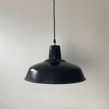 ANCIENNE LAMPE SUSPENSION INDUSTRIELLE 35,5 cm 