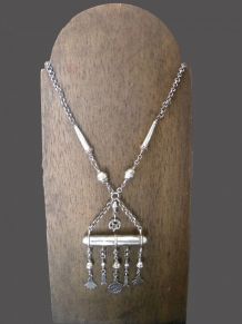 collier berbère bijoux en argent massif pendentif amulette 