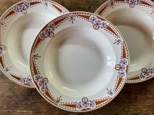 Assiettes creuses Longwy art déco