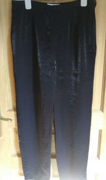 Pantalon noir satiné taille 42/44 Vintage