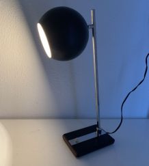 Grande lampe vintage 1960 eyeball design noir et bois - 50 c