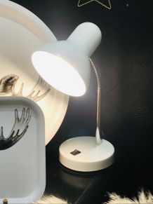 Lampe vintage métal blanc et chrome