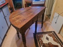 Table demi lune 5 pieds style Louis Philippe