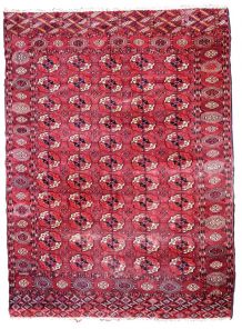 Tapis ancien Turkmène Tekke fait main, 1P128