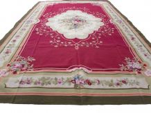 Tapis vintage Français Aubusson fait main, 1Q21