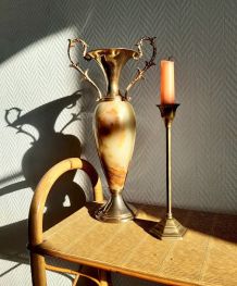 Vase onyx et métal doré 