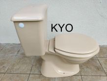 WC toilettes beige céramique, cuvette réservoir abattant