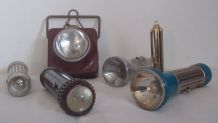 Lot 6 lampes et torches de poche vintage