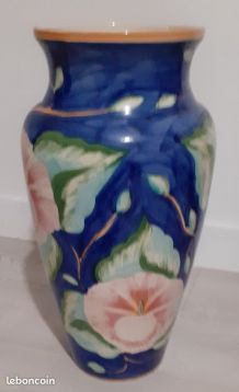 Grand vase, porte parapluie peint à la main