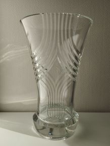 Grand vase cristal style art déco annees 50-70