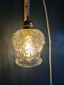Lampe baladeuse vintage années 60 verre ciselé paillettes