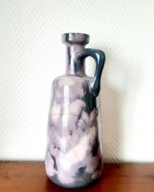 Vase bouteille en céramique craquelée vintage 