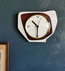 Horloge formica vintage pendule murale silencieuse Lora bois