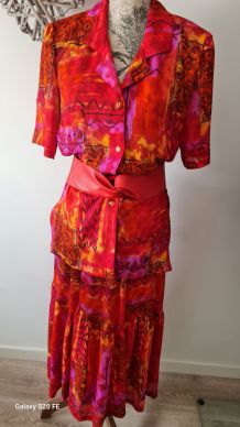 Ensemble Vintage jupe+chemise/Tunique 