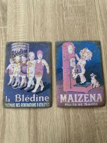 Affiche publicitaire métal Bledine et Maïzena