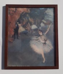 Ancien Tableau Deco Edgar Degas Murale Cadre Bois Vintage Ar