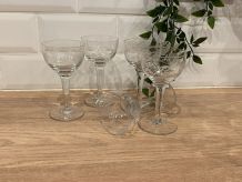 Set de 5 verres gravés