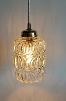 Lampe baladeuse suspension vintage années 60 verre 