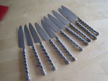 10 couteaux métal torsader 