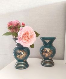 Paire de vases turquoise 