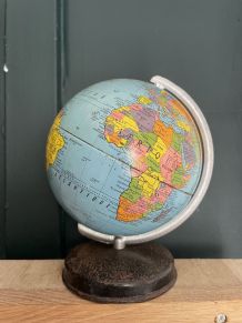 Globe terrestre métal 